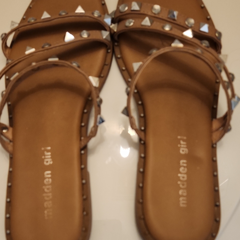 Madden Girl Tan Studded Sandals